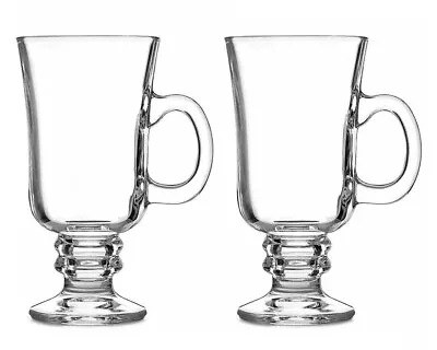 Irish Coffee Glasses Mug Glass Tea Latte Cup Cappuccino Hot Chocolate 250ml 2/4x • £7.99