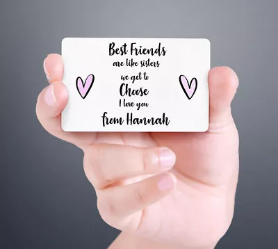 £3.95 • Buy Personalised Funny Best Friends Are Like Sisters Metal Card Keepsake Wallet Gift