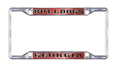 UGA Mirrored GEORGIA BULLDOGS Chrome License Plate / Tag Frame • $21.95