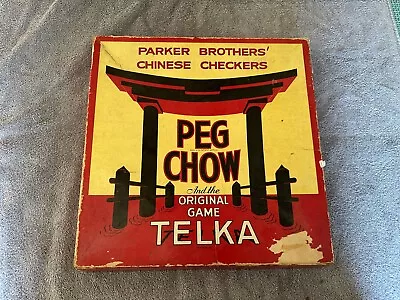 $8.99 • Buy Vintage Parker Brothers Peg Chow Telka Chinese Checkers Board Game 1938 Complete