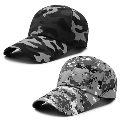 Unisex Camouflage Hat Outdoor Army Camo Hat Baseball Cap Women Trucker Hat Men • £3.59