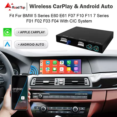 Wireless CarPlay AndroidAuto Interface For BMW CIC 5 7 Serie F10 F11 F07 F01 F04 • $238.44