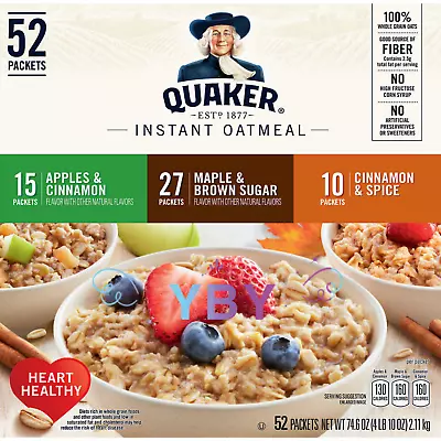 Quaker Oats Instant Oatmeal Variety Pack 52-count 74.6 Oz • $22.80