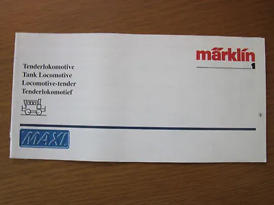 Marklin Maxi Scale 1 Glass Box Notice Instructions Instructions • $9.59