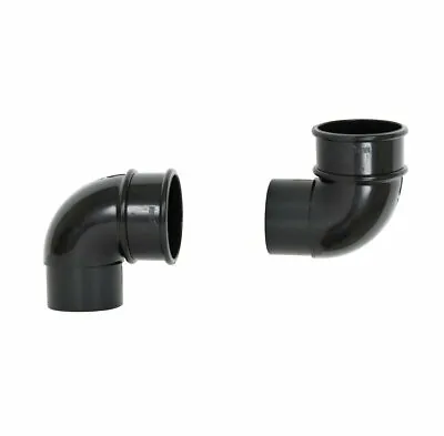 Gutter Swan Neck Down Pipe Rainwater Elbow Bend Set 68mm Black For Drain Pipe • £10.99