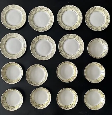 H&C Heinrich & Co  22K Gold Plated Salad Plates And Bowls Set Of 16 • $42.18