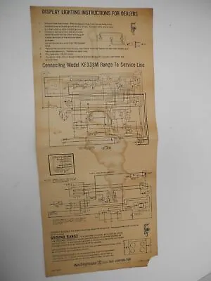 Vintage Westinghouse Electric Co. Model KF338M Stove Range Original Diagram • $3.95