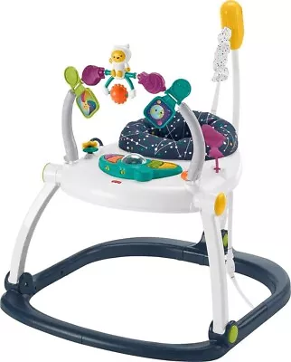 Fisher-Price Baby Bouncer Spacesaver Jumperoo Astro Kitty Sounds Folding Frame • $119