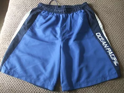 M25   Mens Ocean Pacific BNWithout Tags Blue Swimshorts Size Large • £9.50