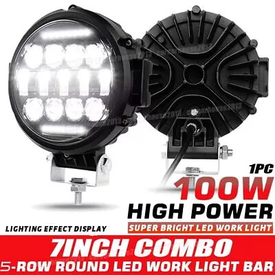 7  Inch Round LED Light Pod Bar Spot Flood Beam Driving Lamps SUV Offroad Truck • $42.74
