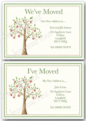 Personalised Change Of Address House Moving New Address Cards Apple Tree X10 Z6 • £3.85