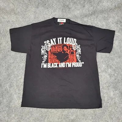 $38.50 • Buy Vintage James Brown T-Shirt Large Black Red Y2K Godfather Of Soul Graphic Tee
