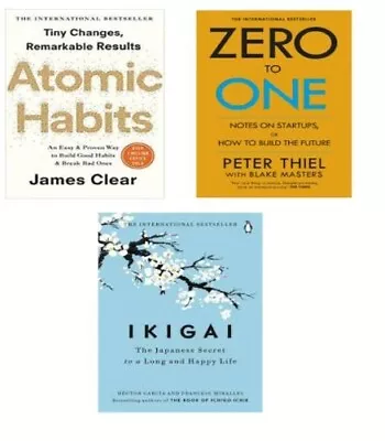 $44.54 • Buy Set Of 3 Books Atomic Habit +Ikigai+ Zero To One Paperback