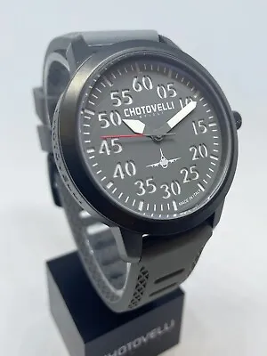 Chotovelli Airliner 45mm Men's Aviator Watch Military Silicone Band-3000.1 • £125