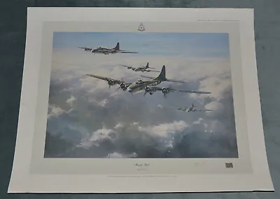 Memphis Belle Robert Taylor Art Print + FLOWN ARTIFACT! Original WWII Signed • $249