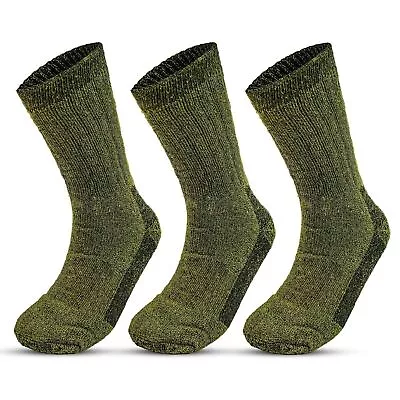 Mens Merino Wool Blend Military Work Boot Thick Thermal Winter Socks 2.8 Tog • £6.95