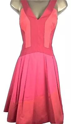 $112.49 • Buy Karen Millen Full Skirt Skater Dress Red Pink Orange Ladies UK Sizes 6 8 10 12