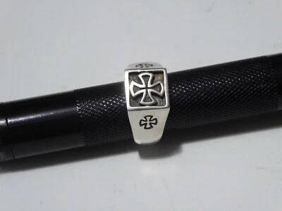 $42 • Buy New Sterling Silver Maltese Cross Ring - Biker Style - Harley Davidson