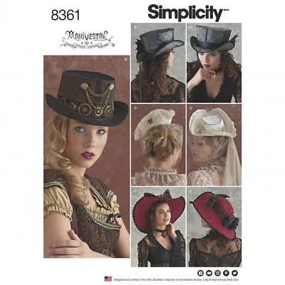 Simplicity Ladies Sewing Pattern 8361 Costume Hats (Simplicity-8361-A) • £15.49