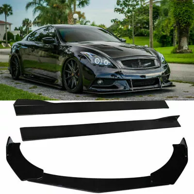 For Infiniti G37 Q60 Coupe Sedan Front Bumper Lip Splitter Spoiler + Side Skirts • $89.98