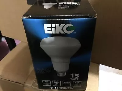 Case Of 20 EIKO SP15/R30/27K CFL Fluorescent Light Bulb 15W 60W Equivalent 120V • $187.95