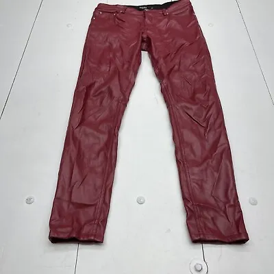 Glimms New York Red Faux Leather Pants Mens Size 30x29 • $50