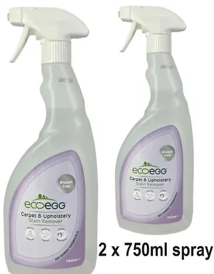 Ecoegg Carpet & Upholstery Stain Remover - Bleach Free 2 X750ml Bottle Spray Cap • £11.99