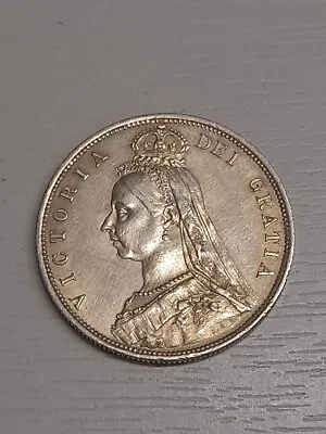 £99.99 • Buy 1887 Queen Victoria Jubilee Head Silver Half Crown-Lovely Example!  F/5