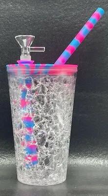 $19.97 • Buy 6.5  Silicone Lid Plastic Frozen Cup Tobacco Water Pipe Hookah BONG + SCREENS