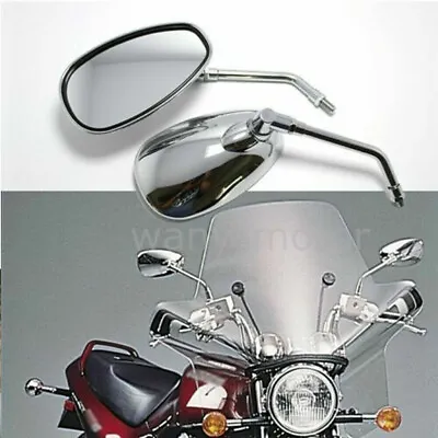 Chrome Motorcycle View Side Mirrors For Kawasaki Vulcan 1600 Vn1600 Mean Streak • $25.07