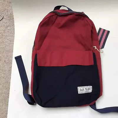 Jack Wills Rucksack/ Backpack Claret & Navy Blue ZIP Round Ruecastle Core New • £28