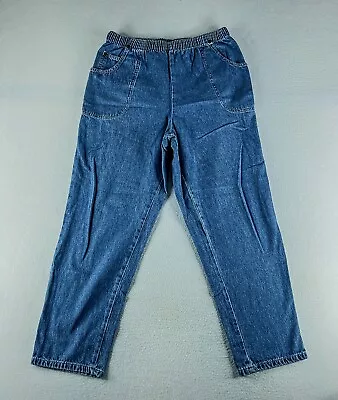 Cabin Creek Womens Blue Jeans Tag Size 12P (30x27) High Rise Elastic Waist Denim • $14.78