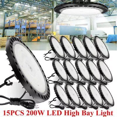 15 Pack 200W UFO Led High Bay Light Factory Warehouse Commercial Led Shop Lights • $368.99