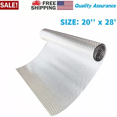 Embossed Aluminum Heat Shield 20'' X 28'' High Temp Thermal Barrier Exhaust Wrap • $29.04