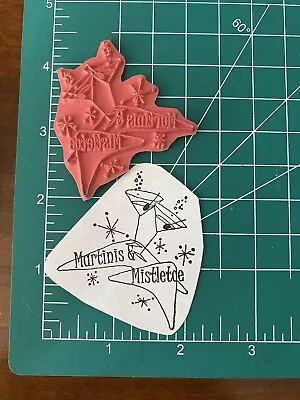 Unmounted Rubber Stamp Martini's And Mistletoe Gently Used WILL COMBINE SHIP UM • $2.99