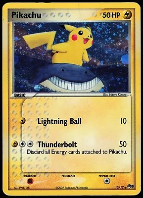 Pokemon Card - Pikachu - POP Series 5 HOLO 12/17 Swirl Error Back • $49.99