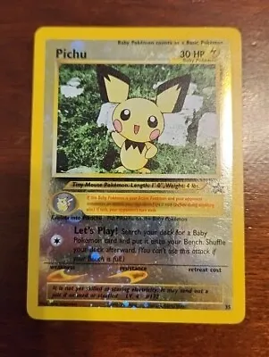 Pokemon Pichu 35 Black Star Promo Reverse Holo Rare Trading Card WOTC - MP Cond • $19.99