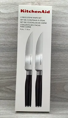 $28.86 • Buy KitchenAid 2 Piece Steak Knife Set 4.6 Inch 11.8 Cm Blade Black Handle