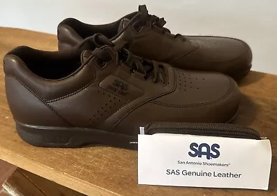 SAS Time Out Brown Leather Walking Comfort Shoes Mens Sz  9 W  Orthopedic • $95