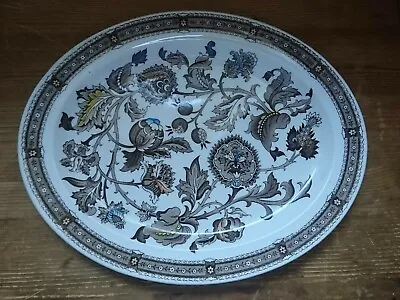 £10 • Buy Ridgway Jacobean Staffordshire Brown Multi Colour 14 Inch Oval Platter Plate 