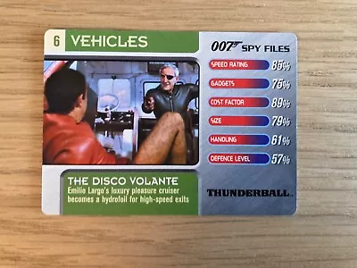 007 Spy Files Cards 2002 Vehicles #6 The Disco Volante • £0.99