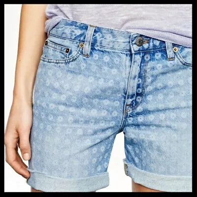 J. Crew Indigo Denim Women's 25  100% Cotton Jean Cuffed Cut-Off Shorts • $5.09