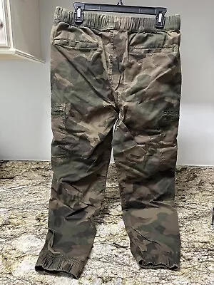 Men's Sonoma Green Camo Drawstring Cargo Pants Size Medium - Excellent Condition • $12