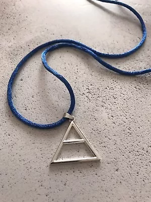 30 Seconds To Mars Triad Triangle Silver Tone Blue Cord Necklace Echelon • £3.50