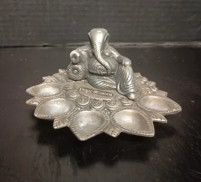 Metal Lord Ganesha Idol With Five Dia • $20