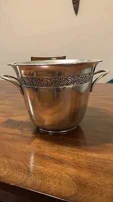 Vintage Ice Bucket Pottery Barn Silver Pewter Champagne Wine Handles • $50