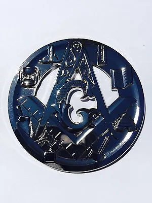 Masonic Metal Chrome Silver  Auto Cut Out Car Emblem  Freemasonry Mason Symbols • $13.99