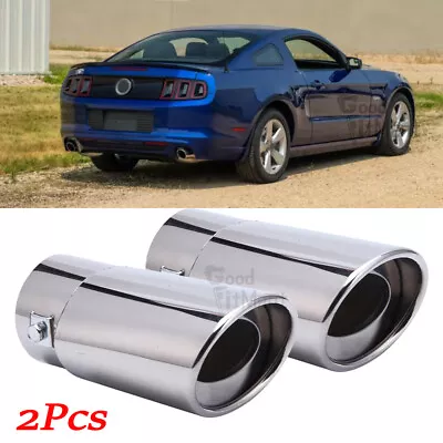 For Ford Mustang GT 2Pcs Chrome Exhaust Pipe Tail Muffler Tip Stainless Steel US • $26.45