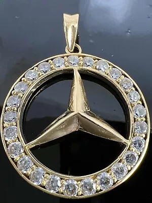 18k Mercedes Benz Logo Pendant W/cz Stones / 6.3 Grams  • $649.99