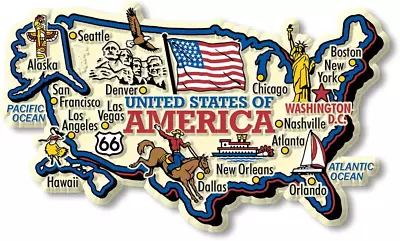 United States Jumbo Country Map Magnet By  Collectible Souvenirs Made In The US • $14.89